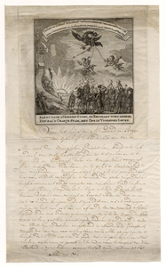 39575 Afbeelding van het chassinet voor het huis van mr. David van Sorgen ter gelegenheid van de verjaardag van prins ...